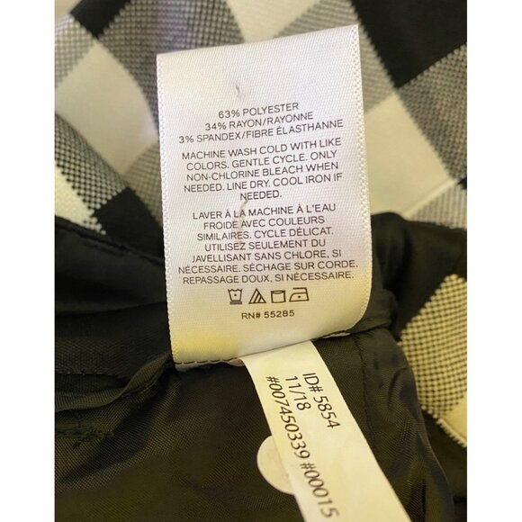 Express Columnist Ankle Low Rise Stretch Pants 6R/6R Black & White Check Preppy - Picture 5 of 6